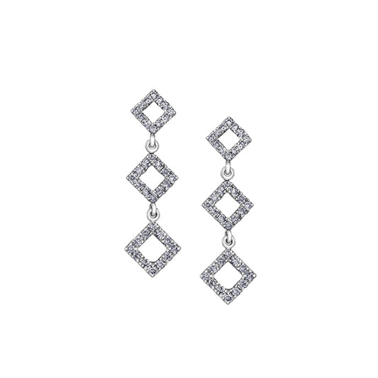 Diamond Earrings in 10K White Gold (0.086-0.144 CT. T.W.) - Silver