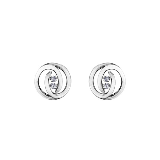 Diamond Stud Earrings in 10K White Gold (0.2 CT. T.W.) - Silver