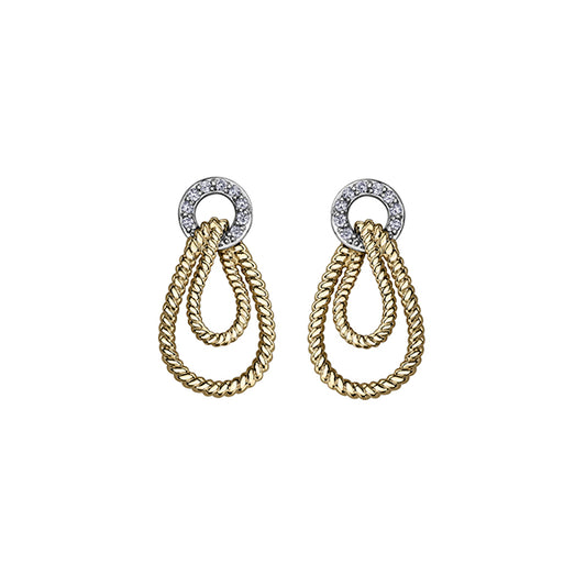 Diamond Stud Earrings in 10K (0.11 CT. T.W.) - Silver and Gold