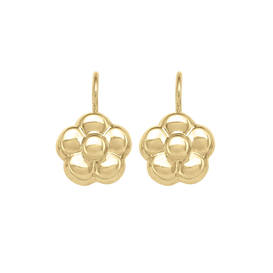 Elegant 18K Gold Flower Shaped Earrings