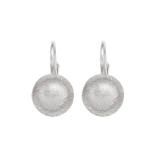 14K Silver Sphere Shaped Drop Earrings