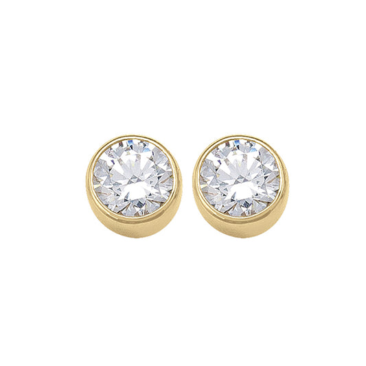 Elegant Gold Zirconia Stud Earrings