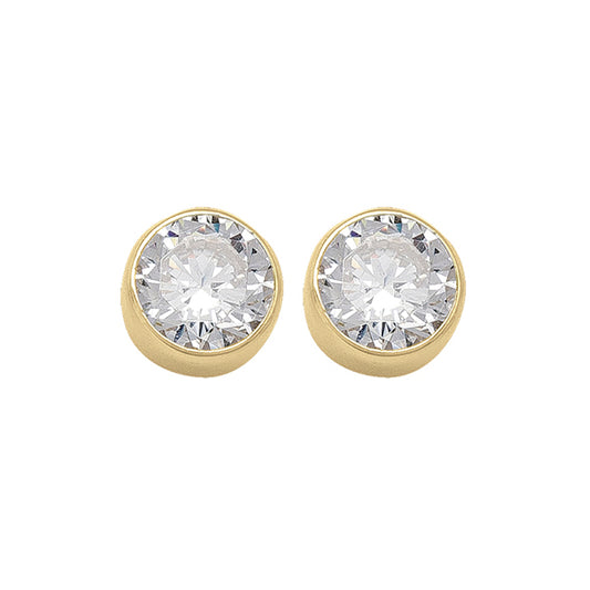 Elegant Gold Zirconia Stud Earrings