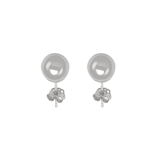 White Gold Ball Stud Earrings