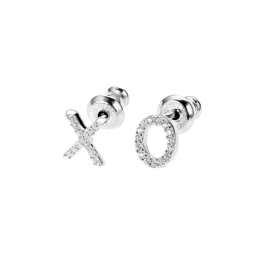 Diamondlite Cubic Zirconia "XO" Stud Earring - Silver