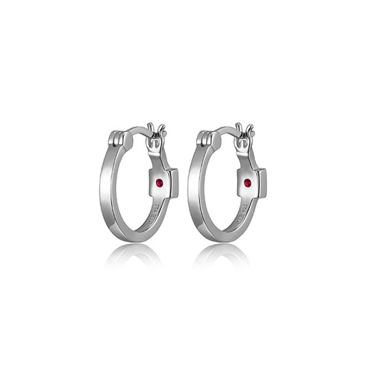 ELLE "Hoops" Sterling Silver 15mm Hoop Earrings - Silver
