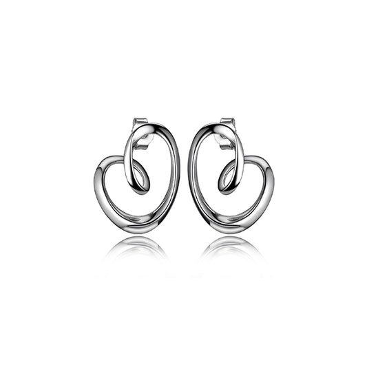 ELLE "Eternity" Sterling Silver Eternity Post Earrings - Silver