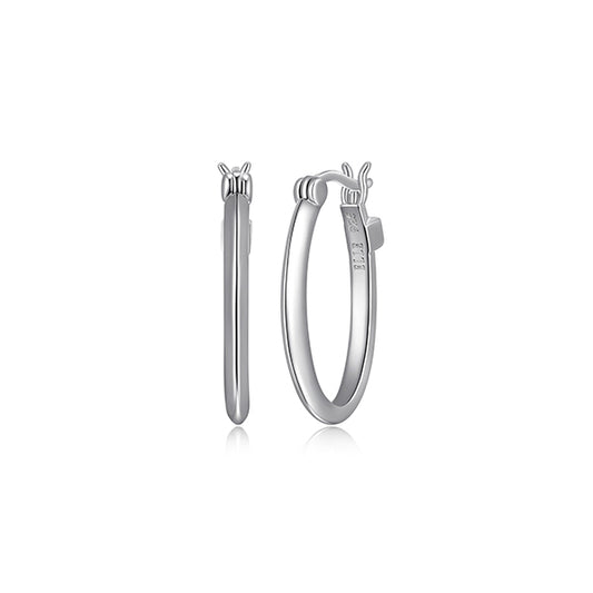 ELLE "Mirage" Oval Hoop Earrings - Silver