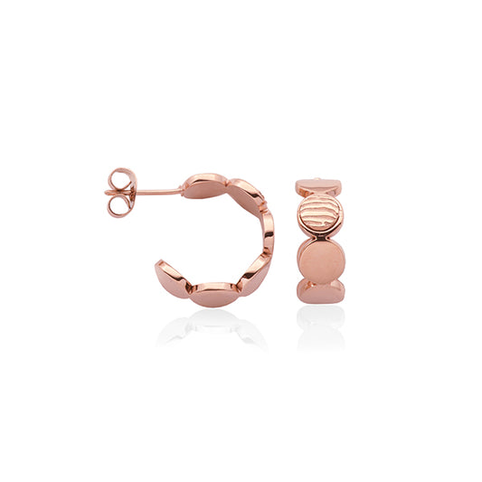 CJ Steelx 13.5mm Dot Open Hoop in IP Rose Gold