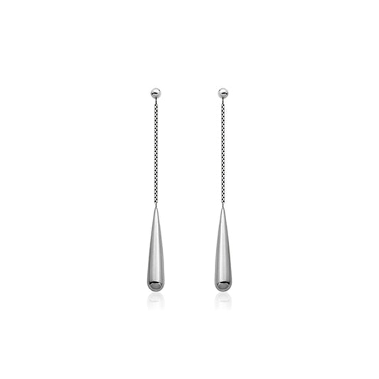CJ Steelx Tear Drop Dangle Earrings - Silver