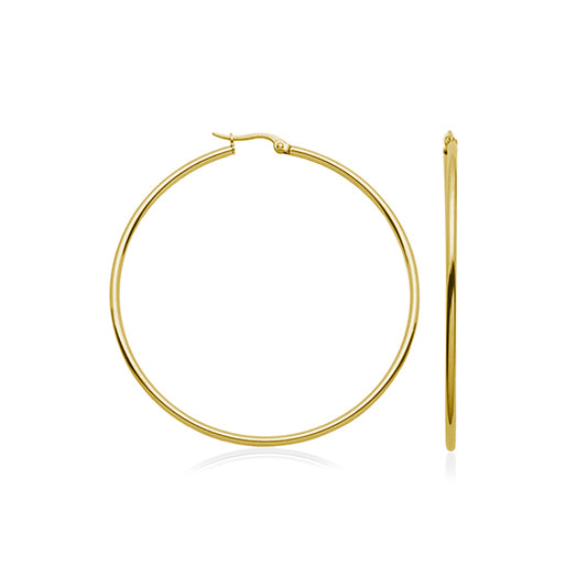 CJ Steelx 60mm Hoop Earrings - Gold