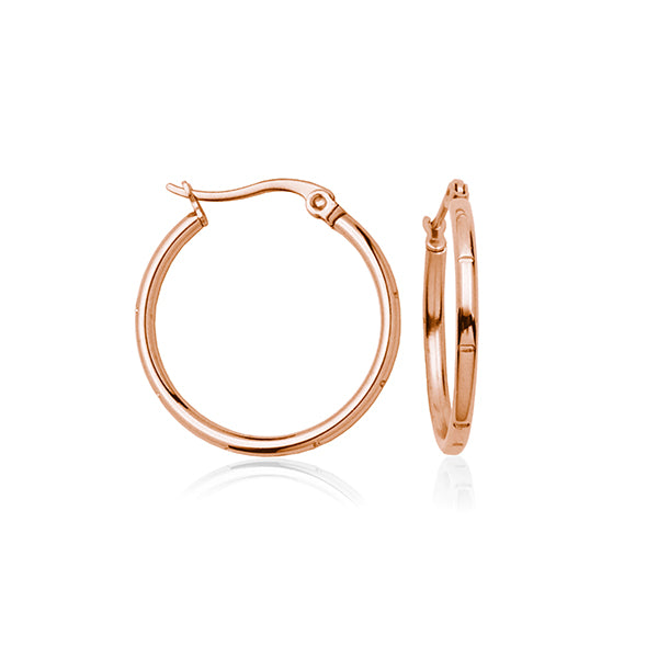 CJ Steelx 25mm Hoop Earrings - Rose Gold