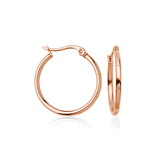CJ Steelx 25mm Hoop Earrings - Rose Gold