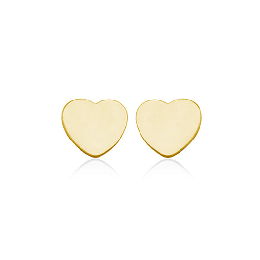 Valentine's Day CJ Steelx Heart Stud Earrings - Gold