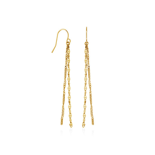 CJ Steelx Layered Chain Earrings - Gold