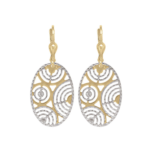 14K-Gold-and-Silver-Oval-Shaped-Fashion-Drop-Earrings