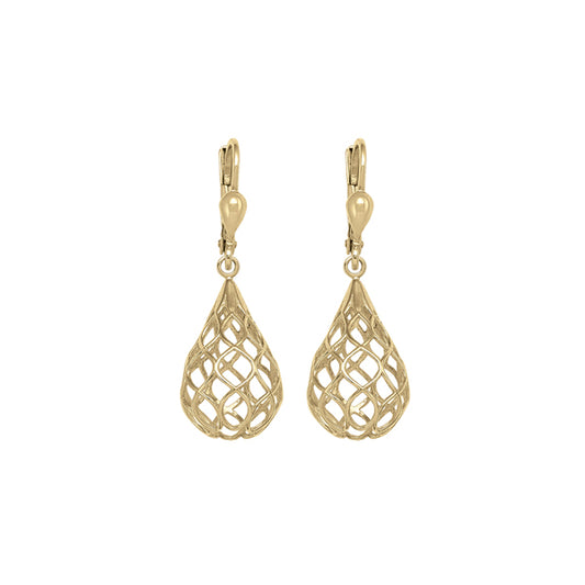 14K-Gold-Water-Drop-Shaped-Drop-Earrings