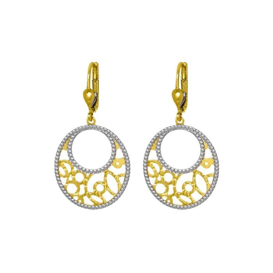Elegant Real Gold Filigree Drop Earrings