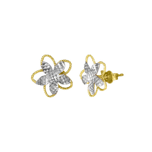Elegant Real Gold Flower Earrings