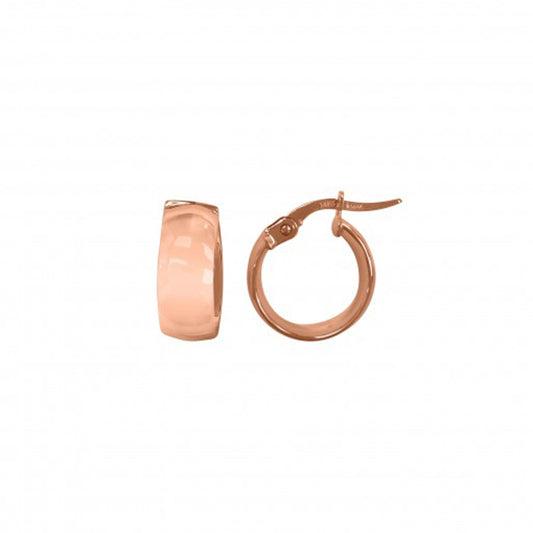 Elegant Pink Gold Domed Hoop Earrings