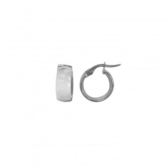 14K-White-Gold-Domed-Hoop-Earrings---1.3-gm