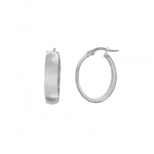 14K-White-Gold-Domed-Hoop-Earrings---1.9-gm