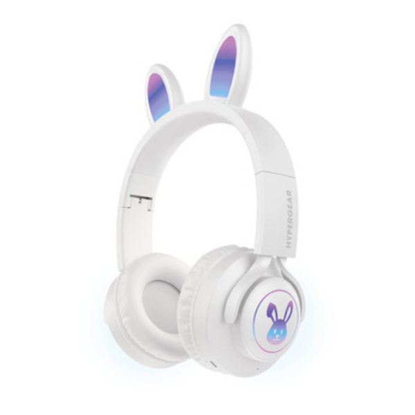 MS53358 Headphones Bluetooth Bunny Tracks Built in Mic Soft Memory Foam Ear Cushions Foldable Design 10hr Play Time