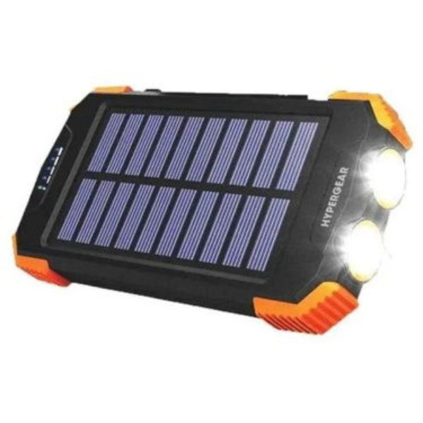 MS53802 Powerbank 10000mAh 3 Port -2x USB-A 18W 1x USB-C 20W PD- Rugged Solar IPX5 Dual LED Flashlights Built in Compass