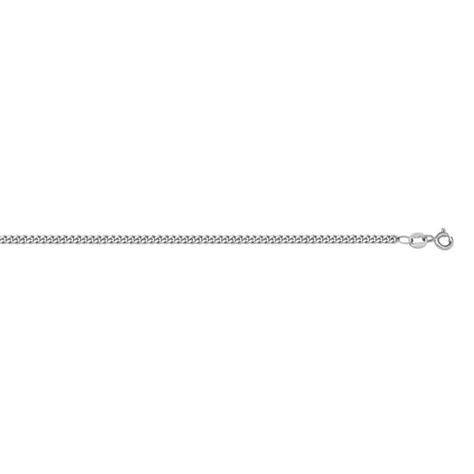 14K-White-Gold-18"-Necklace---Curb