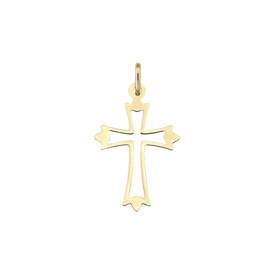 14K-Yellow-Hollow-Gold-Cross-Pendant---1.1gm