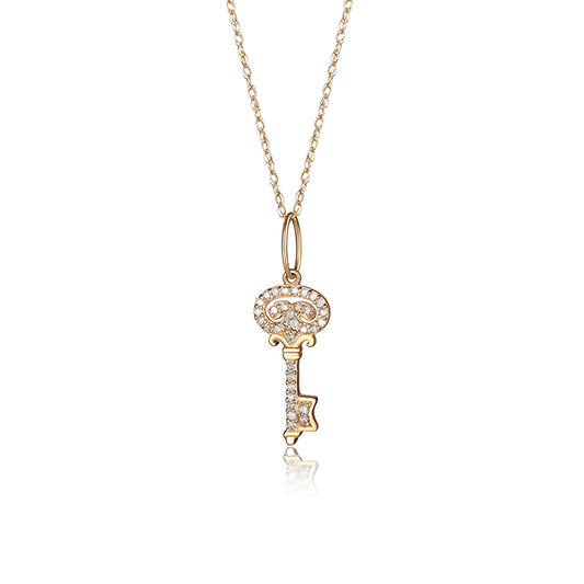 Elegant Gold Key Necklace