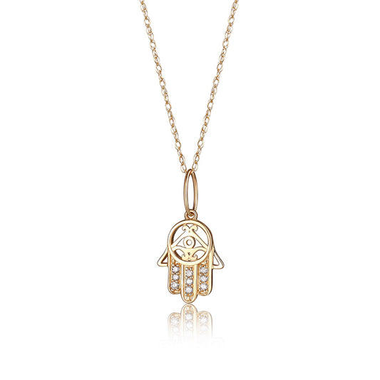 Real Gold Hamsa Necklace