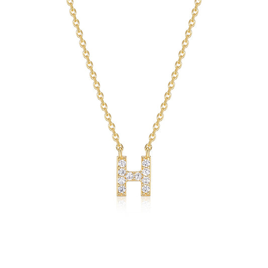 Diamondlite Cubic Zirconia Mini Initial H Necklace - Gold