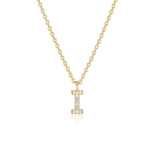 Diamondlite Cubic Zirconia Mini Initial I Necklace - Gold