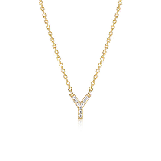 Diamondlite Cubic Zirconia Mini Initial Y Necklace - Gold