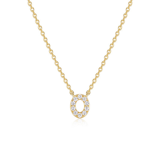 Diamondlite Cubic Zirconia Mini Initial O Necklace - Gold