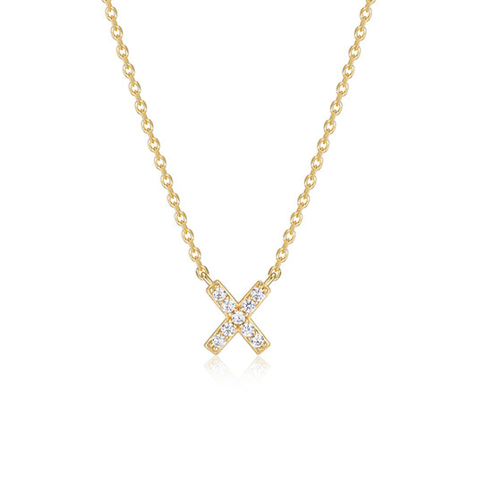 Diamondlite Cubic Zirconia Mini Initial X Necklace - Gold