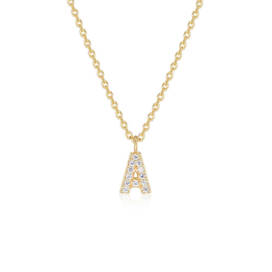 Diamondlite Cubic Zirconia Mini Initial A Necklace - Gold