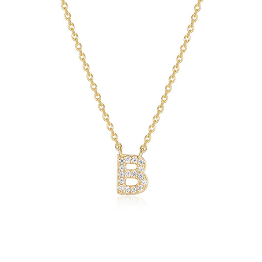 Diamondlite Cubic Zirconia Mini Initial B Necklace - Gold
