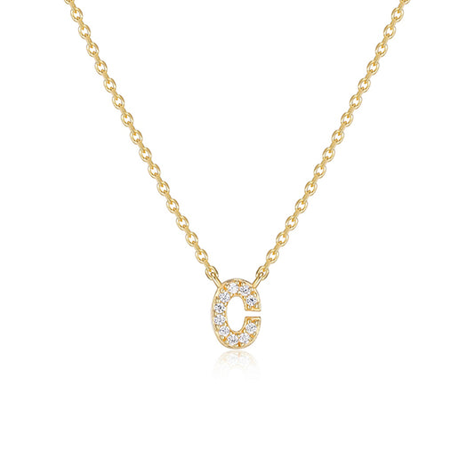 Diamondlite Cubic Zirconia Mini Initial C Necklace - Gold