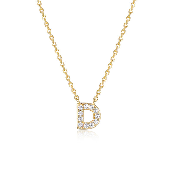 Diamondlite Cubic Zirconia Mini Initial D Necklace - Gold