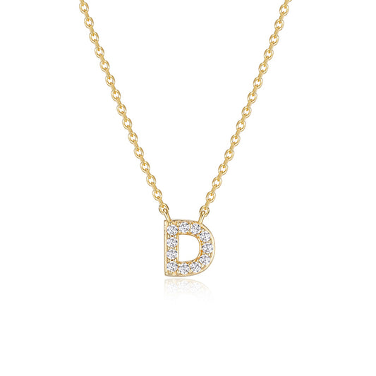 Diamondlite Cubic Zirconia Mini Initial D Necklace - Gold