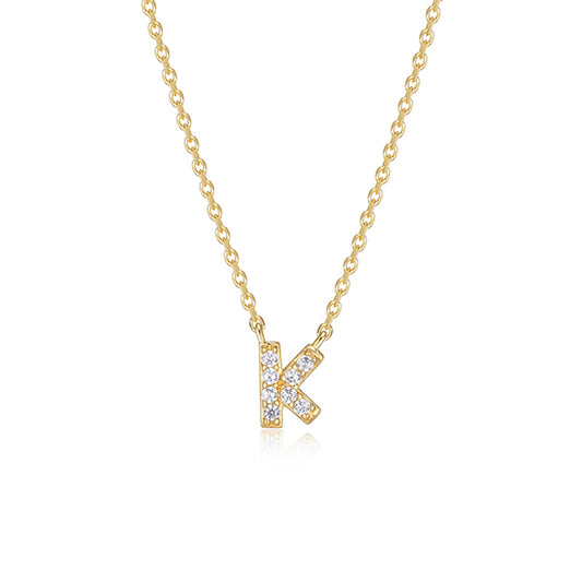 Diamondlite Cubic Zirconia Mini Initial K Necklace - Gold