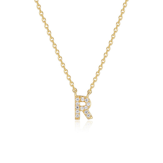Diamondlite Cubic Zirconia Mini Initial R Necklace - Gold