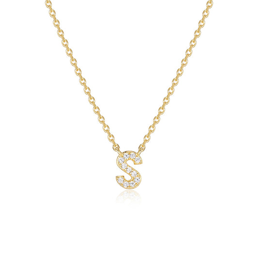 Diamondlite Cubic Zirconia Mini Initial S Necklace - Gold