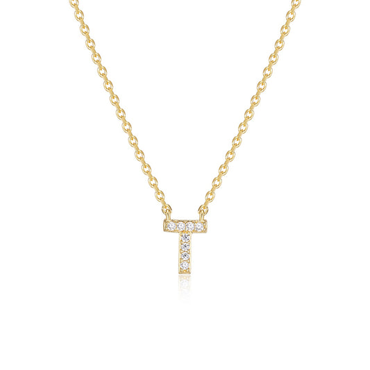 Diamondlite Cubic Zirconia Mini Initial T Necklace - Gold