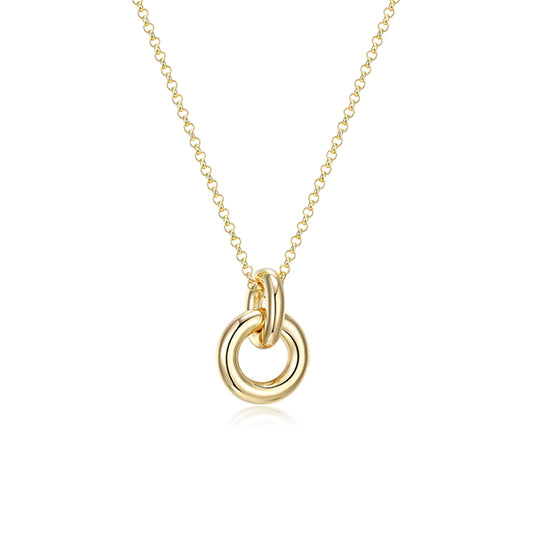 ELLE "Simpatico" Interlocked Circle Link Necklace - Gold
