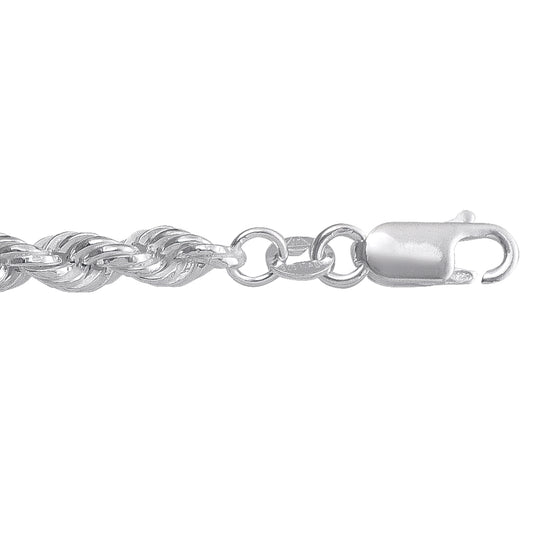 Sterling Silver Hollow Rope Chain Bracelet