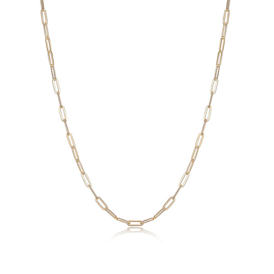 Charles Garnier Sterling Silver "PAPERCLIP" 3.5mm Link Necklace - Gold