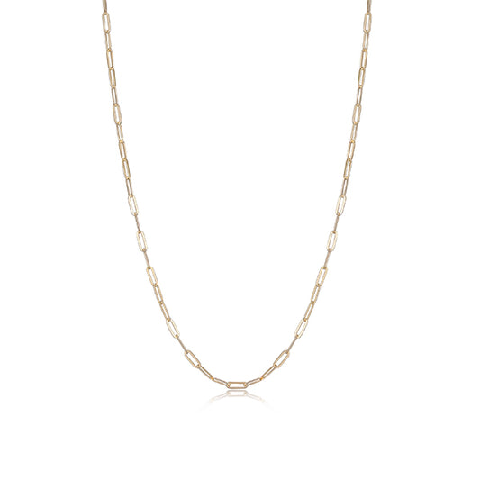 Charles Garnier Sterling Silver "PAPERCLIP" 3.5mm Link 24" Necklace - Gold